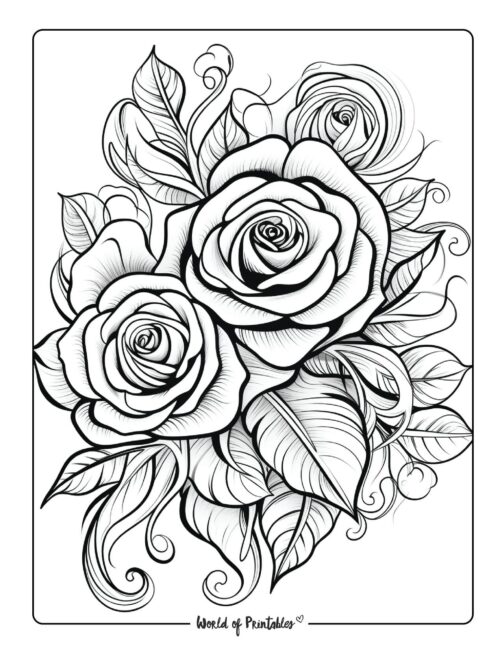 Adult Flower Coloring Page 33