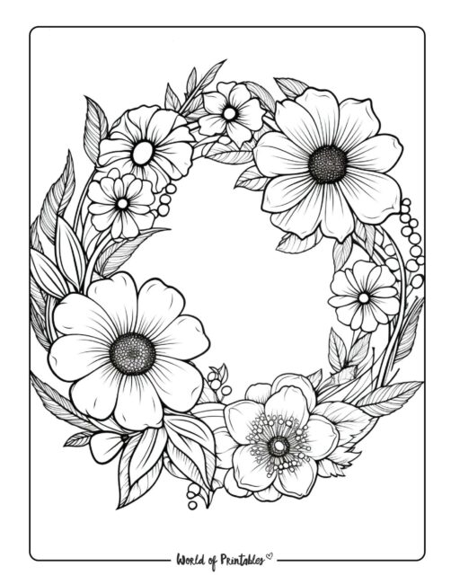 Adult Flower Coloring Page 38