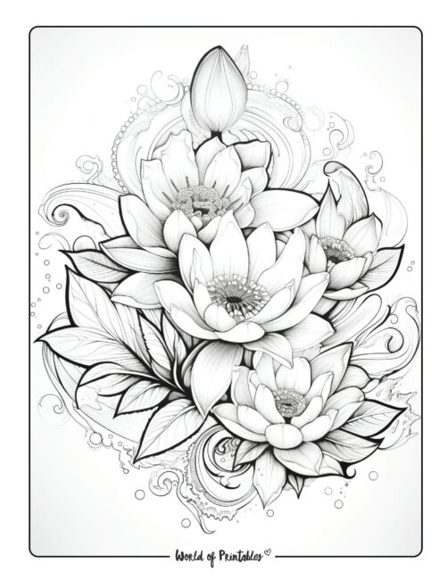 Adult Flower Coloring Page 44