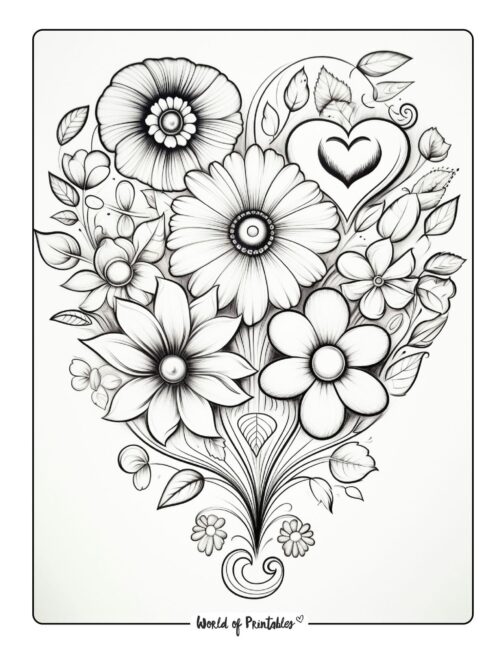 Adult Flower Coloring Page 46