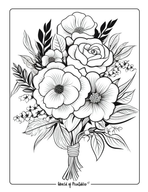 Adult Flower Coloring Page 62