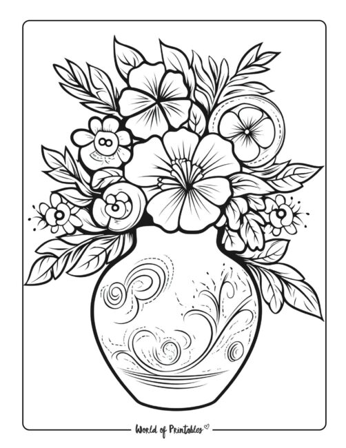 Adult Flower Coloring Page 67