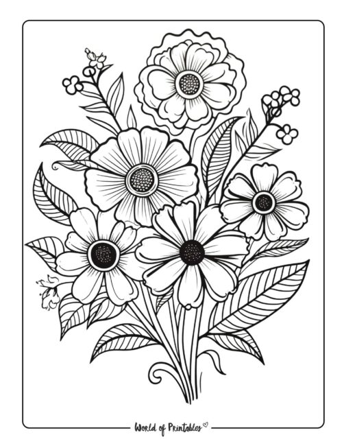 Adult Flower Coloring Page 71