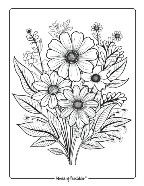 Adult Flower Coloring Page 98