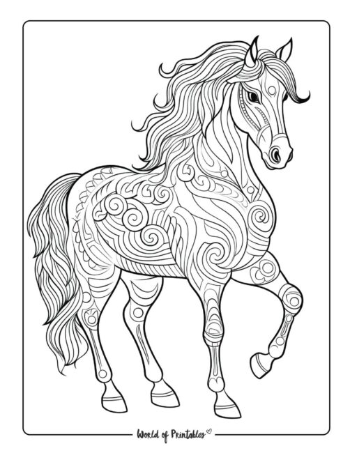 Adult Horse Coloring Page 73