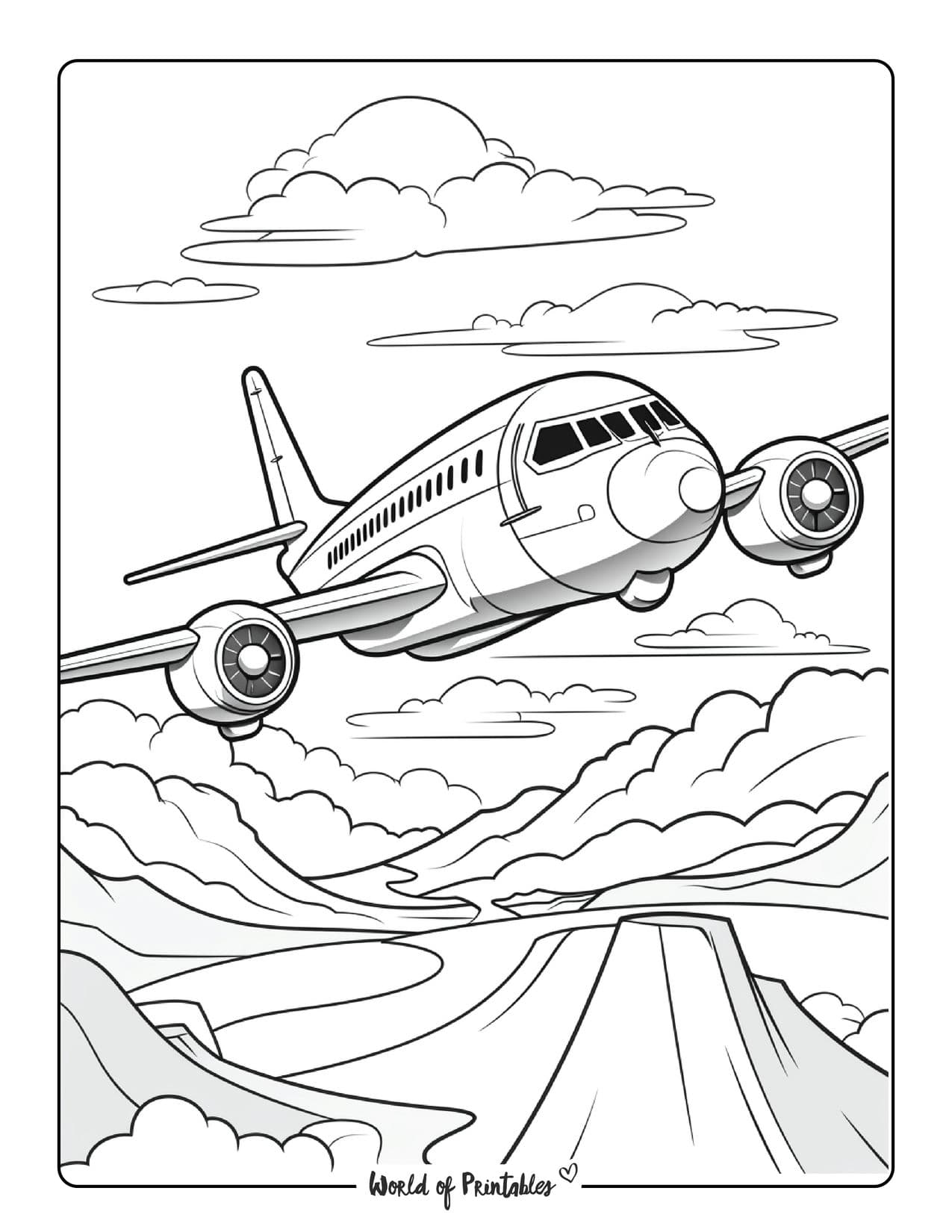 Airplane Coloring Pages For Kids Adults World Of Printables