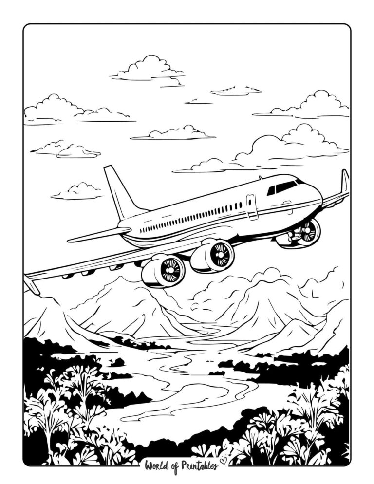 Airplane Coloring Pages For Kids &amp; Adults - World of Printables