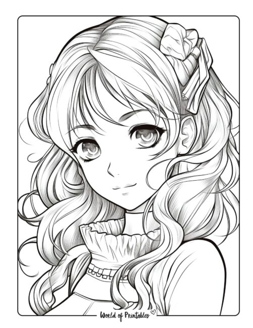 Anime Girl Coloring Pages: Anime Coloring Book for Adults and Kids