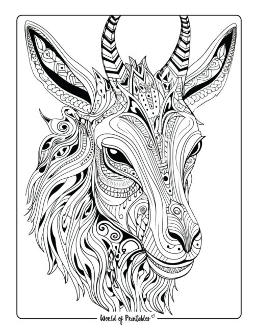 Antelope Animal Coloring Page