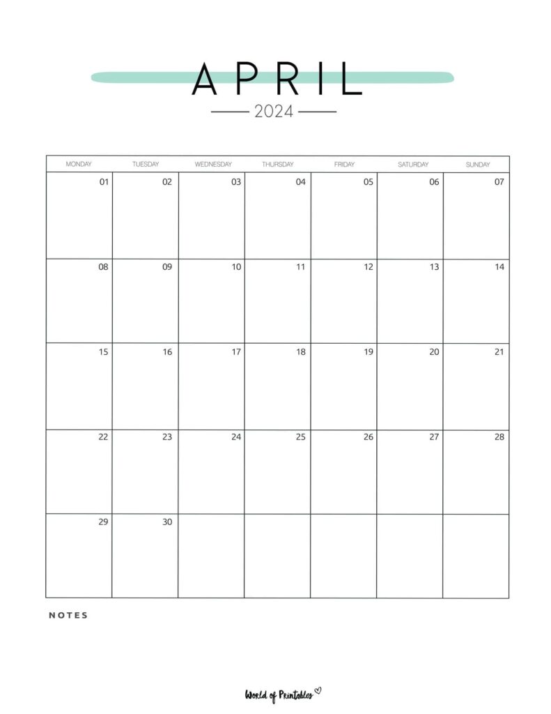 April 2024 Calendar