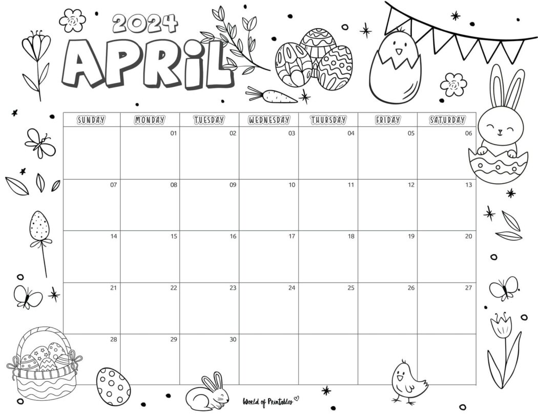 2024 Coloring Calendar Free Printables World of Printables