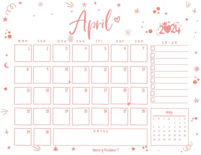 April 2024 Calendars | 100+ Best - World of Printables