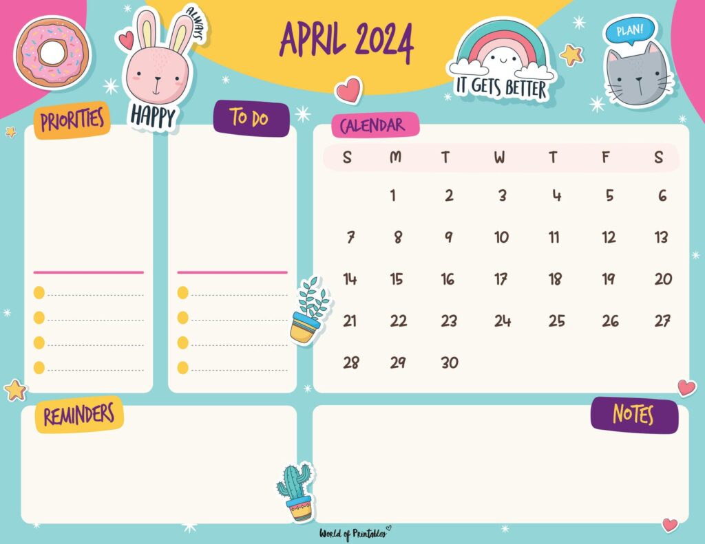 Fun April 2024 Calendar