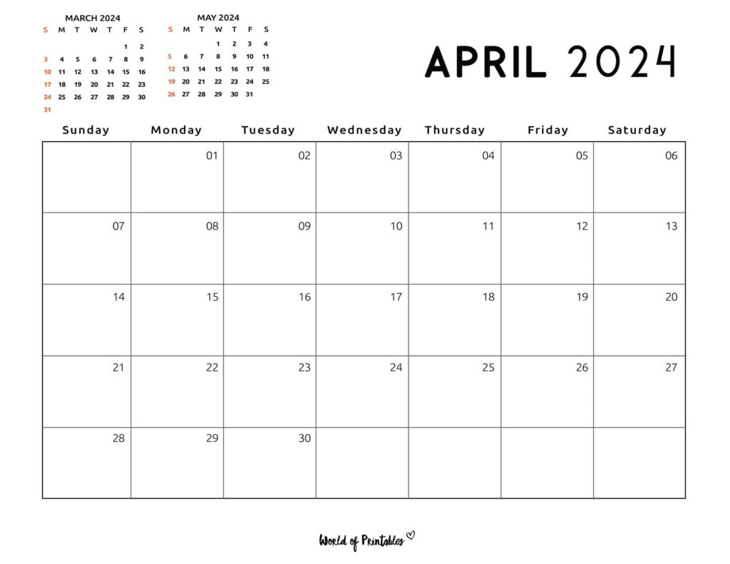 April 2024 Calendar