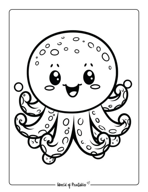 Charming Octopus Coloring Page