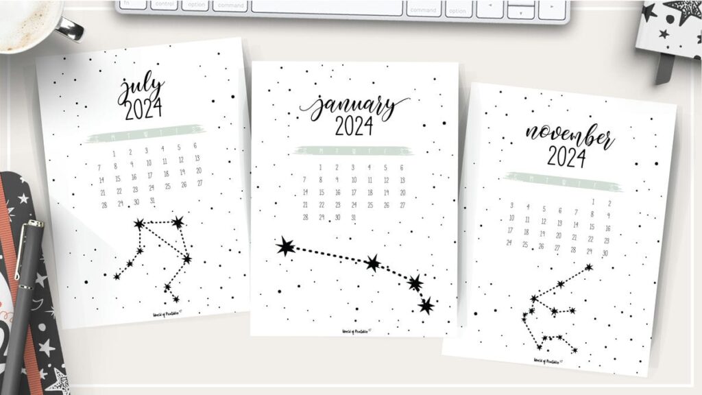 Constellations Calendar for 2024