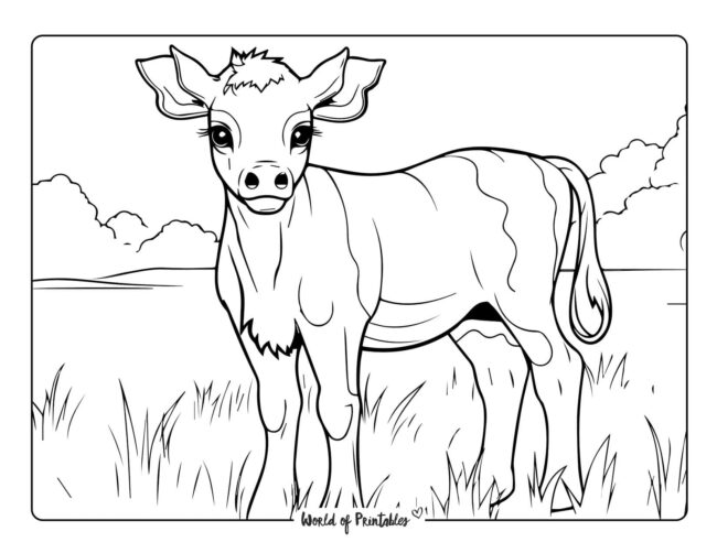 Cow Coloring Sheet 9