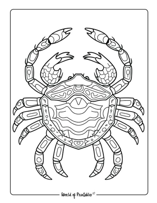 Crab Animal Coloring Page 2