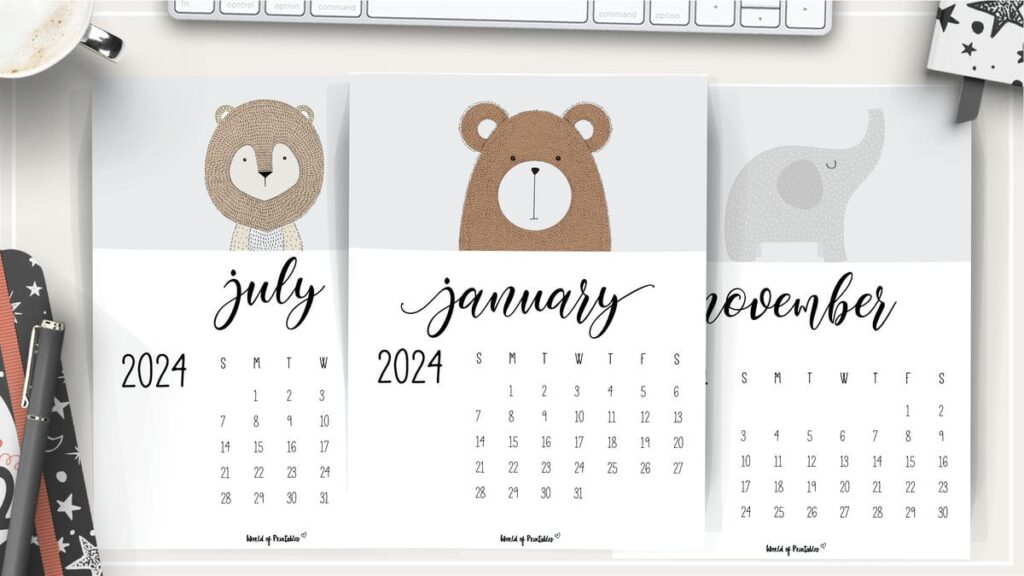 Cute Animal Calendars 2024 To Plan Your Year Ahead