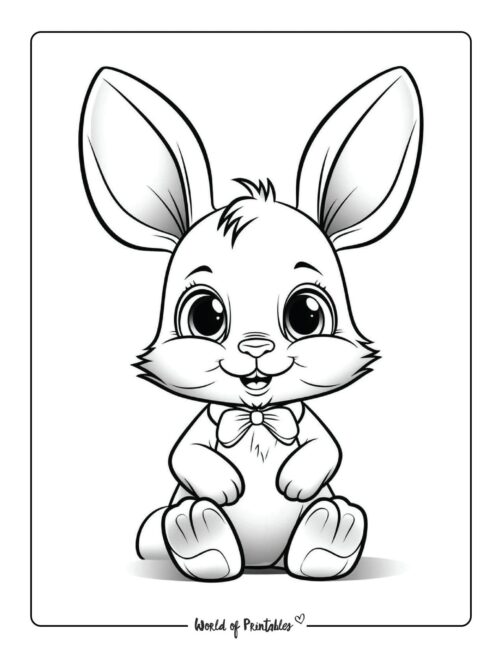 Cute Bunny Animal Coloring Page 2