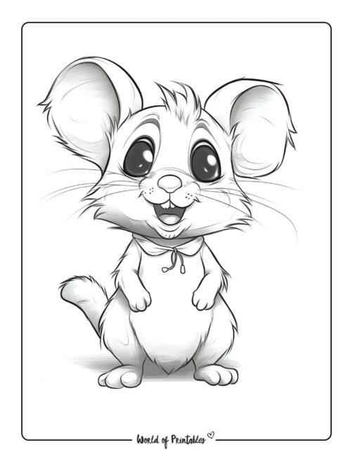 Cute Mouse Animal Coloring Page 4