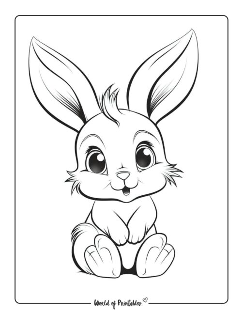 Cute Rabbit Animal Coloring Page