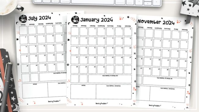 80+ Cute Calendars For 2024 - World of Printables
