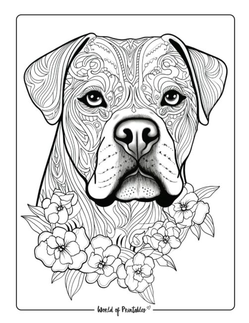 Adult Dog Coloring Page 5