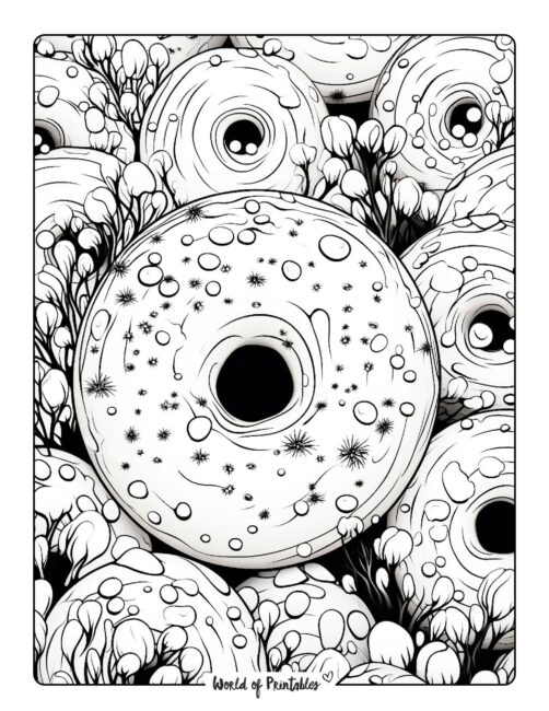 Donut Coloring Page 1