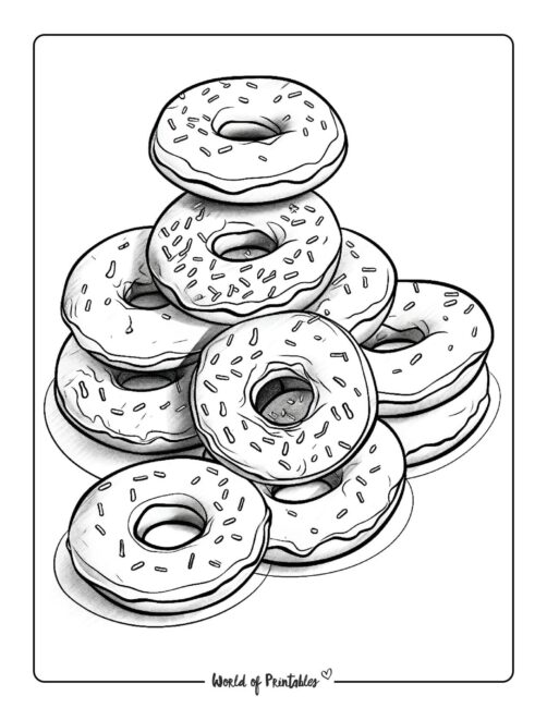 Donut Coloring Page 10