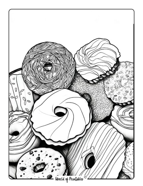 Donut Coloring Page 9