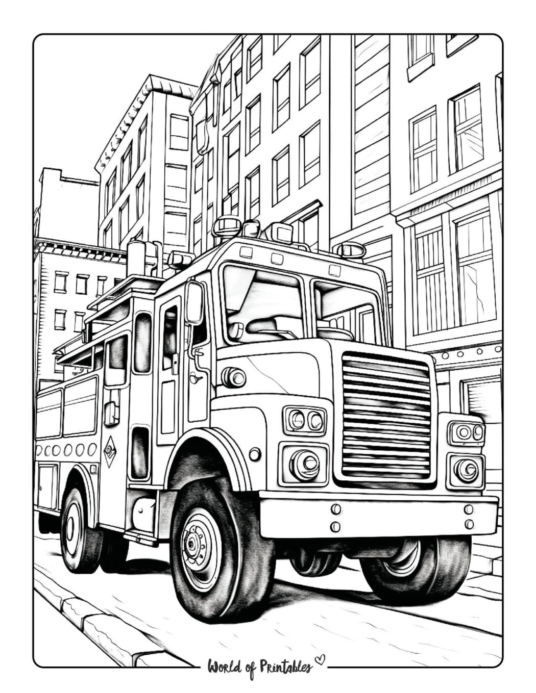 Fire Truck Coloring Pages For Kids & Adults World of Printables