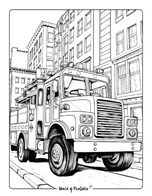Fire Truck Coloring Pages For Kids &amp; Adults - World of Printables