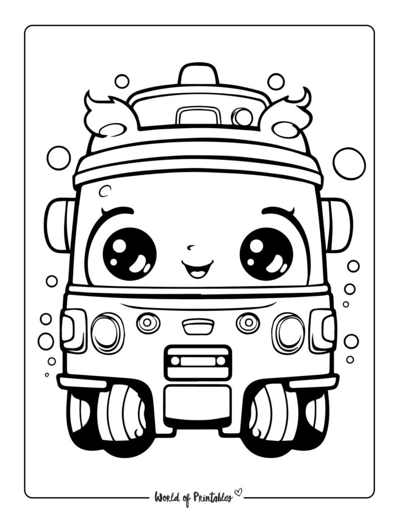 Fire Truck Coloring Pages For Kids & Adults - World of Printables