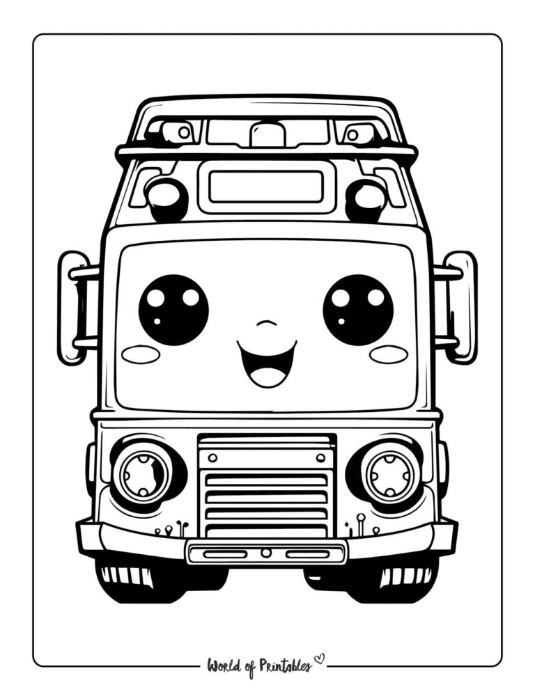 Fire Truck Coloring Pages For Kids & Adults - World of Printables