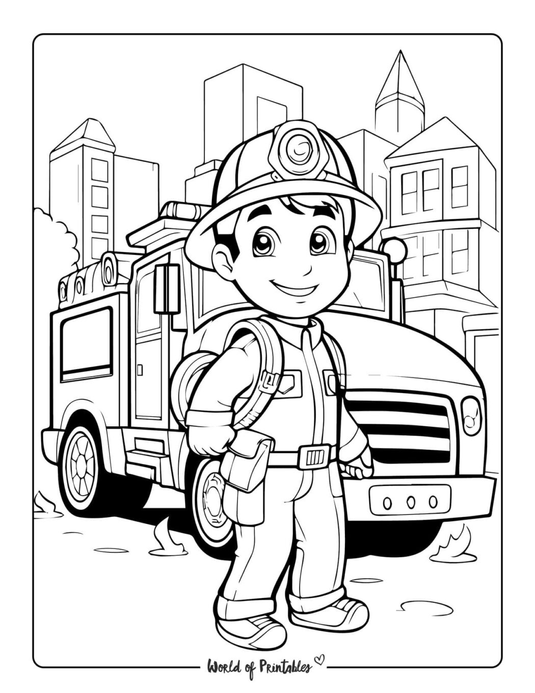 Fire Truck Coloring Pages For Kids & Adults - World of Printables