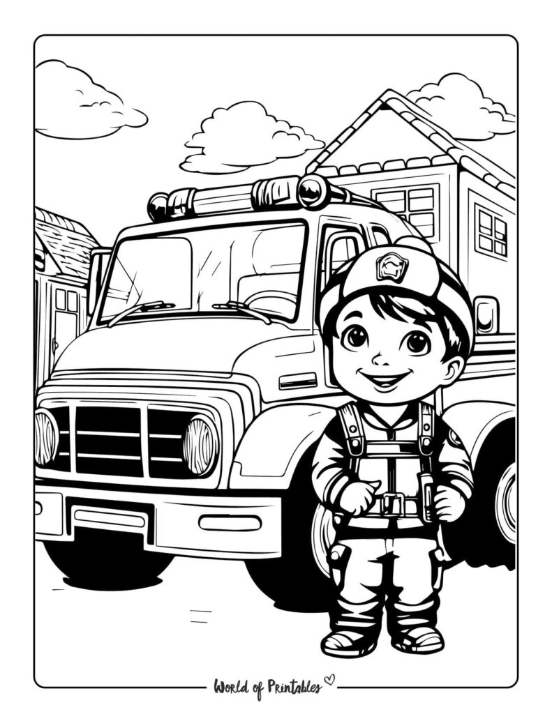 Fire Truck Coloring Pages For Kids & Adults - World of Printables