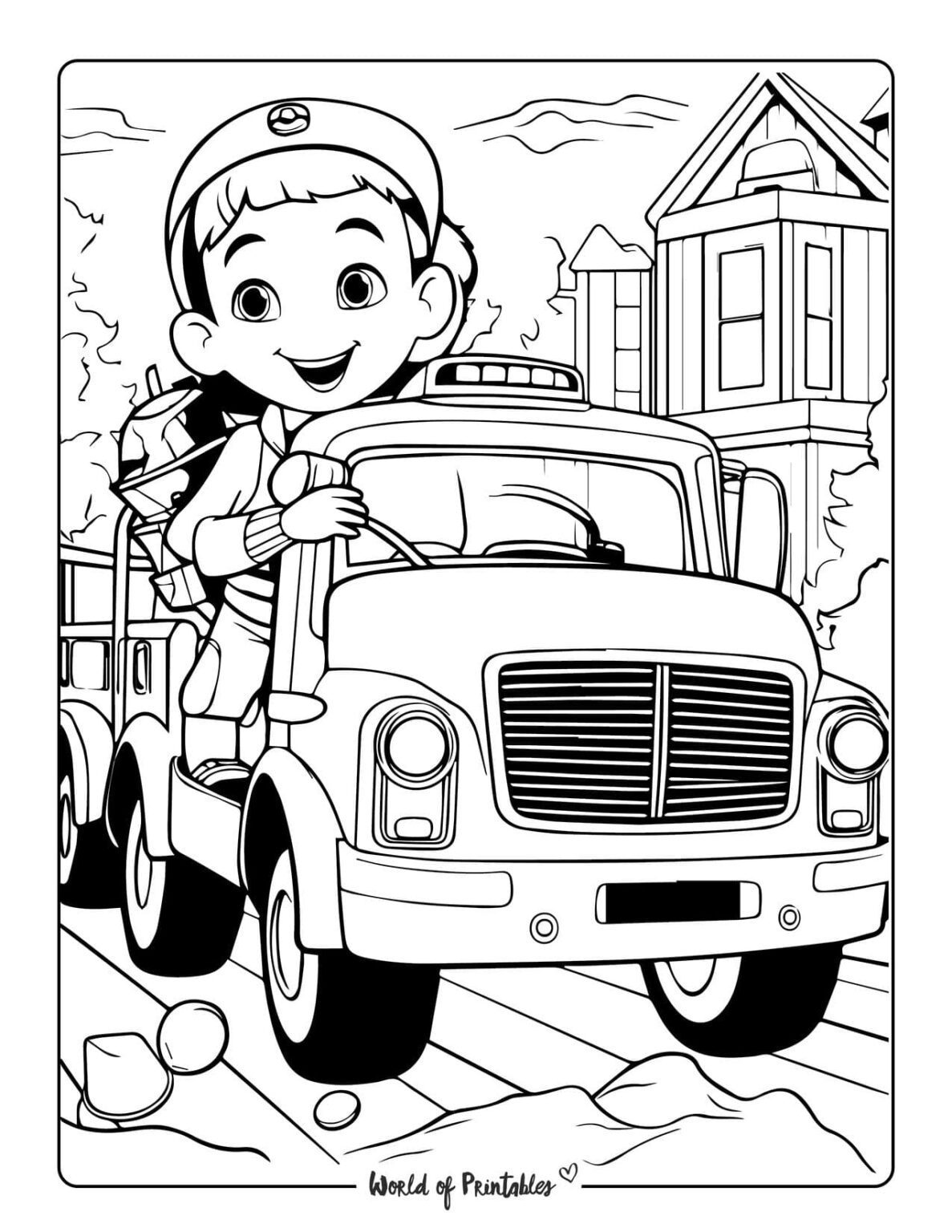 Fire Truck Coloring Pages For Kids & Adults - World of Printables