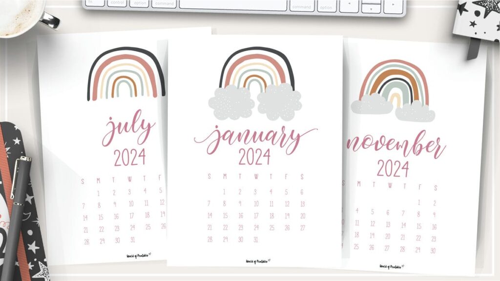 Free Cute Printable Calendar for 2024