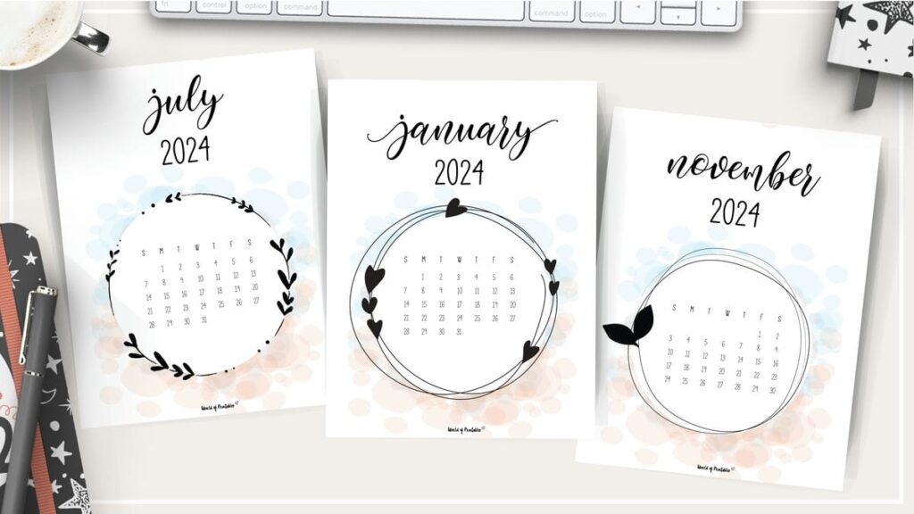 Free Love Calendar for 2024 Printables