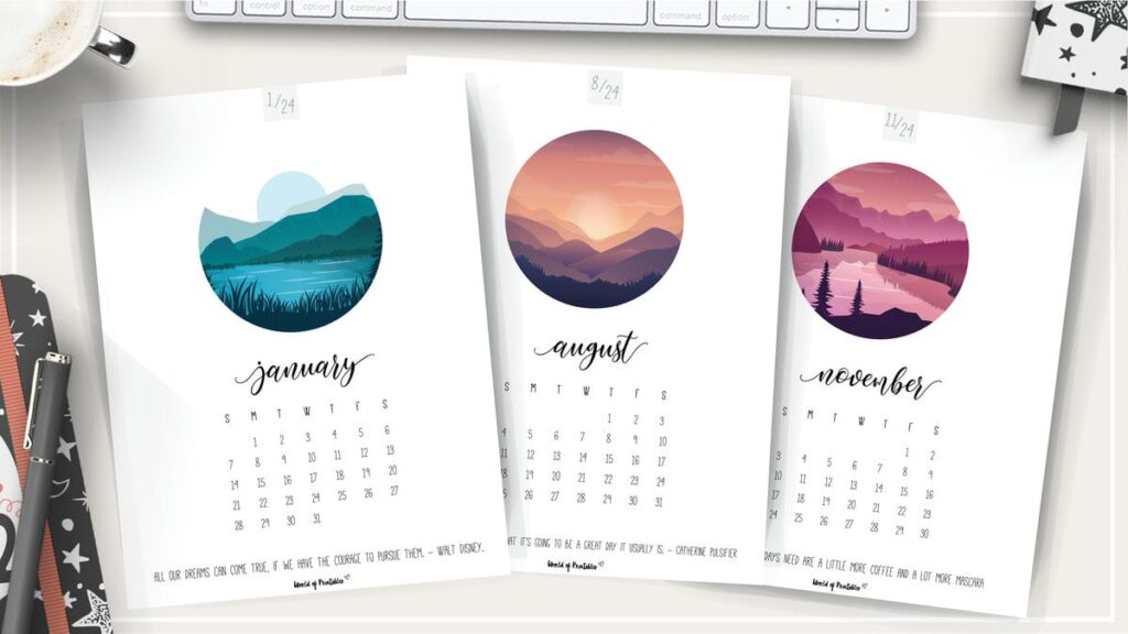 Free Printable Art Calendar 2024