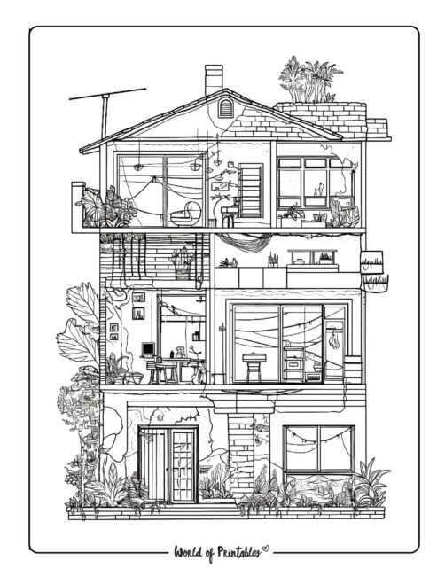 House Coloring Page 54