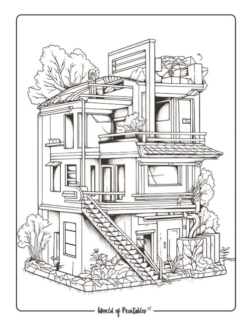 House Coloring Page 56