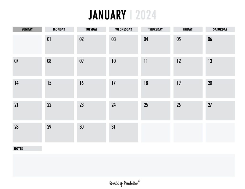 January 2024 Calendar