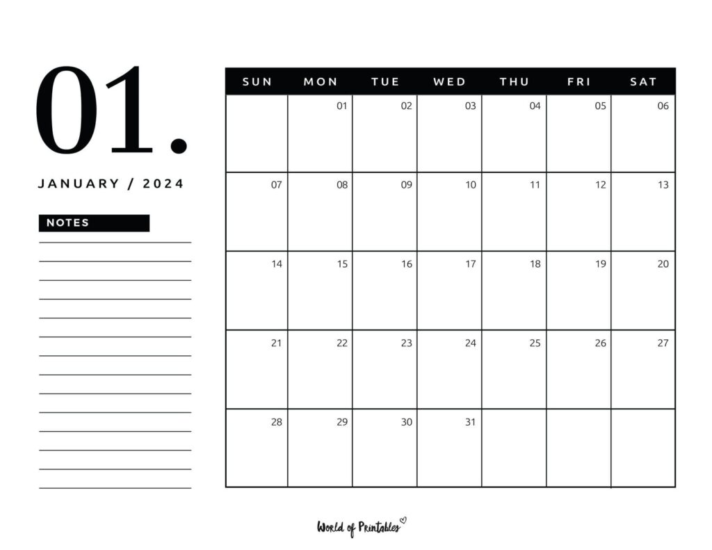 January 2024 Calendar