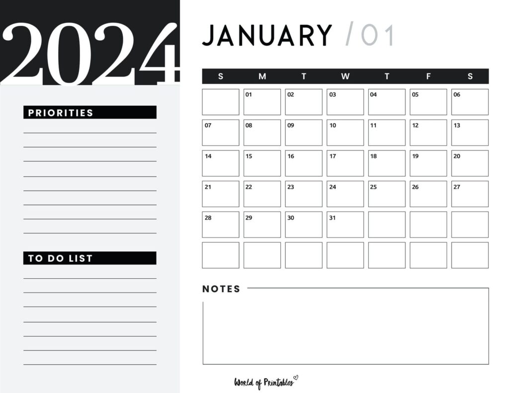 January 2024 Calendar