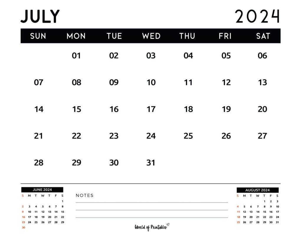 July 2024 Calendar