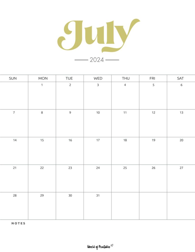 July 2024 Calendar Boho