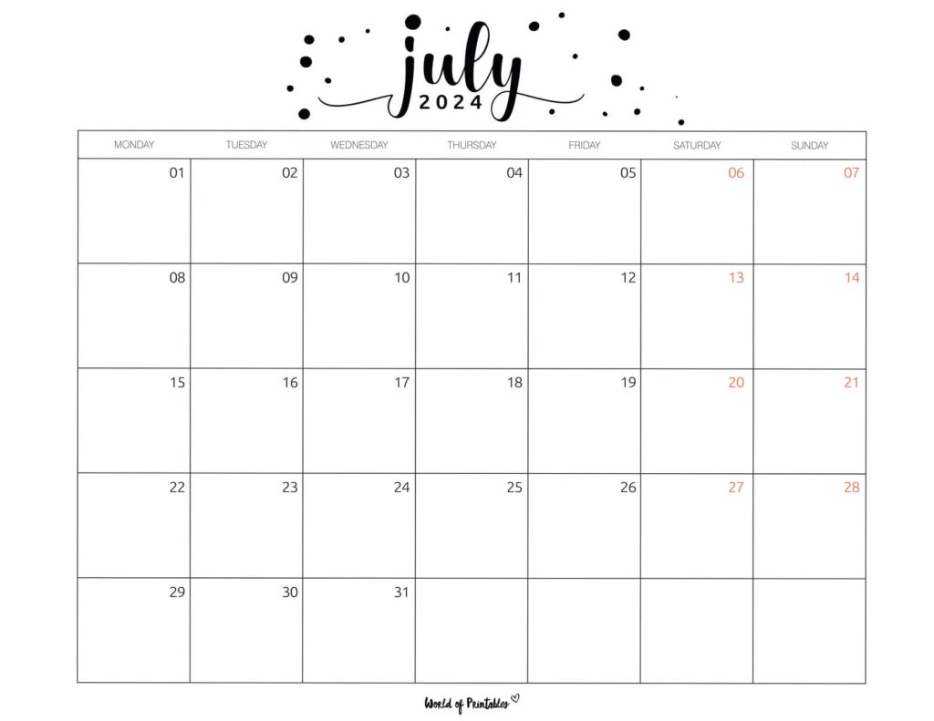 July 2024 Calendar