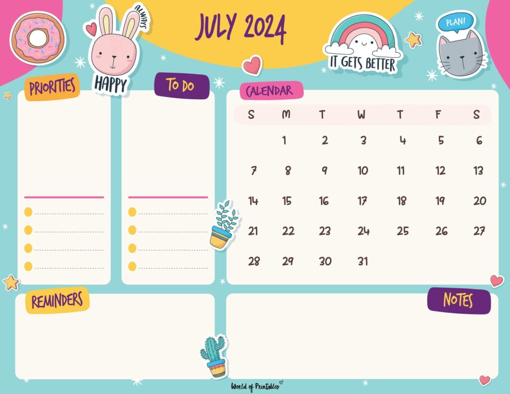 Fun July 2024 Calendar